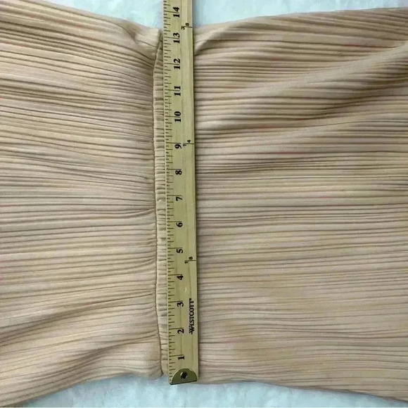 Vintage 70s Marita By Anthony Muto Gown Size 12 Deadstock NWT Peach Pleated - Picture 7 of 15